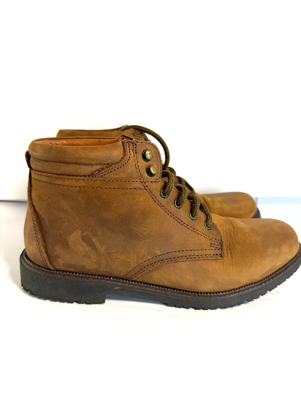 Nunn Bush Tan Leather Lace-Up Work Boots